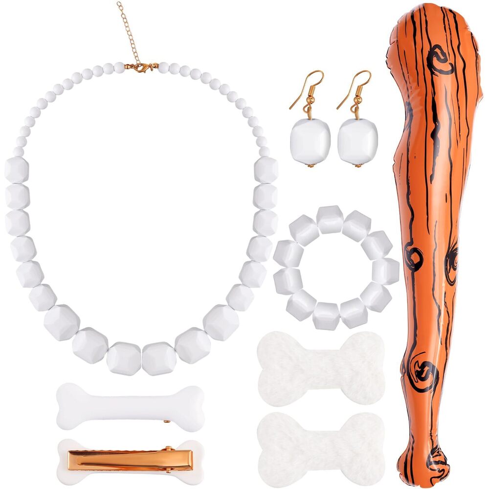 8343 8 Pcs Costume Accessoriess Set With White Beads Necklace